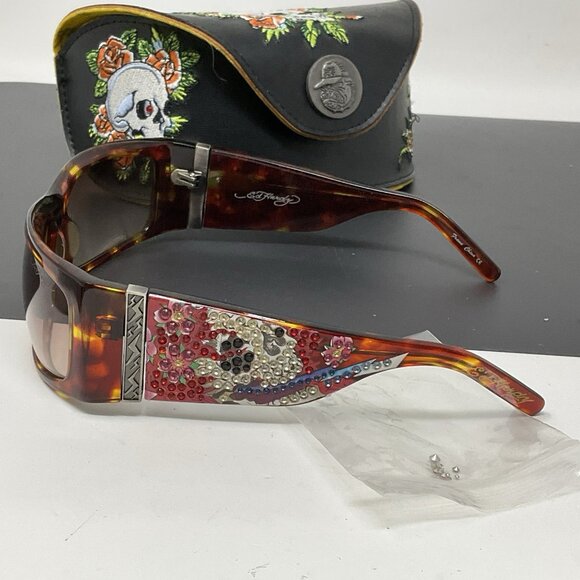 Ed Hardy EHS 004 63-12 120 Tortoise - Sunglasses w/ Case main image 4